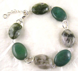 Stones and Link Sterling Silver Bracelet, Aventurine