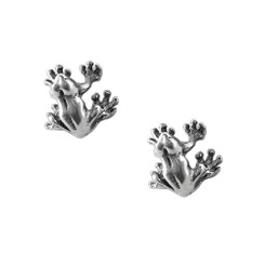 Sterling Silver Dart Frog Stud Post Earrings