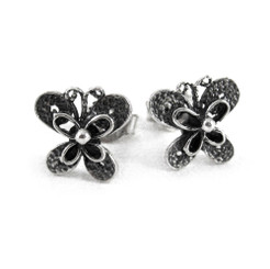 Sterling Silver Butterfly Stud Post Earrings
