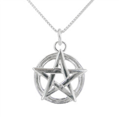 Sterling Silver Star Pentagram Pendant Necklace