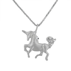 Sterling Silver Unicorn Pendant Necklace