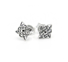 Sterling Silver Four Point Fancy Celtic Post Earrings