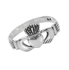 Sterling Silver Claddagh Ring Sized Toe Ring Finger Ring Midi Ring