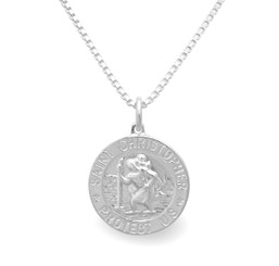 Sterling Silver St. Christopher Charm Necklace For Him