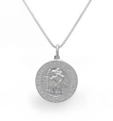 Sterling Silver St. Christopher Charm Necklace For Her