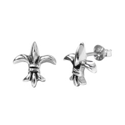 Sterling Silver Bon Fleur De Lis Post Earrings