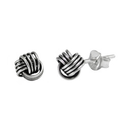 Sterling Silver Interlock Coils Post Earring