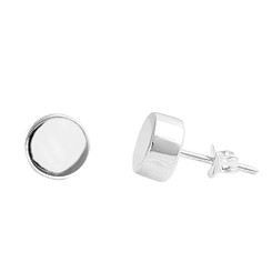 Sterling Silver Raised Circle Post Earring, 6mm
