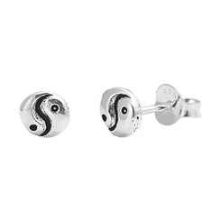 Sterling Silver 5mm Yin Yang Post Earring