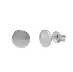 Sterling Silver Flat Disc Post Earring, 8mm
