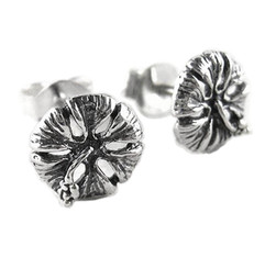 Sterling Silver Hibiscus Stud Post Earrings