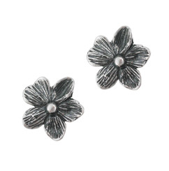 Sterling Silver Five Petal Flower Post Earrings