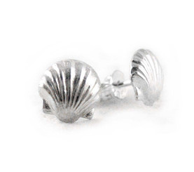 Sterling Silver Scallop Shell Post Earrings