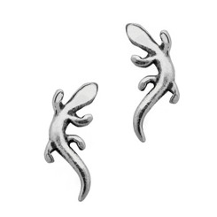 Sterling Silver Lizard Salamander Stud Post Earrings