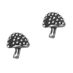 Sterling Silver Amenita Muscaria Mushroom Stud Post Earrings