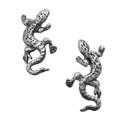 Sterling Silver Spotted Salamander Stud Post Earrings