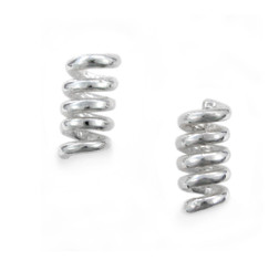 Sterling Silver Coil Spring Stud Post Earrings