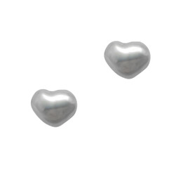 Sterling Silver Puff Heart Stud Post Earrings