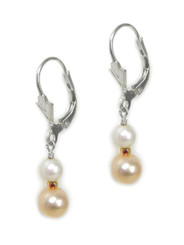 Sterling Silver Devonna Cultured Pearl Bead and Drop Earrings, Pink