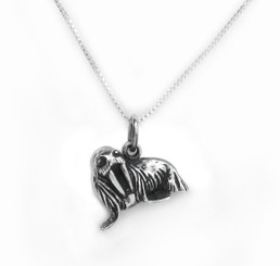 Sterling Silver Walrus Charm Necklace
