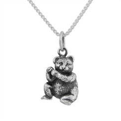 Sterling Silver Bear Charm Necklace