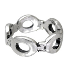Sterling Silver Oval Chain Link Design Ring