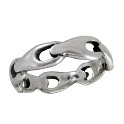 Sterling Silver Tapering Chain Link Design Ring