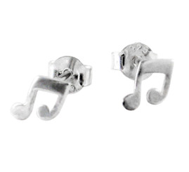 Sterling Silver Music Notes Post Earrings