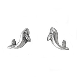 Sterling Silver Small Whale Post Earrings