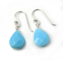Sterling Silver Crystal Teardrop Drop Earrings, Sky Blue