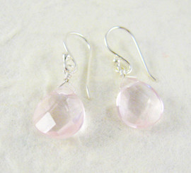 Sterling Silver Crystal Teardrop Drop Earrings, Pink Ice