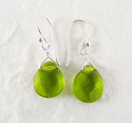 Sterling Silver Crystal Teardrop Drop Earrings, Spring Green