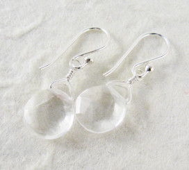 Sterling Silver Crystal Teardrop Drop Earrings, Clear