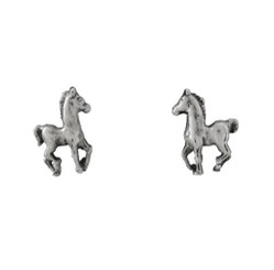 Sterling Silver Prancing Horse Post Stud Earrings
