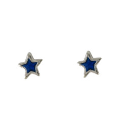 Sterling Silver Enamel Star Stud Post Earrings