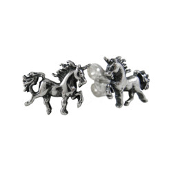 Sterling Silver Unicorn Running Magical Stud Post Earrings