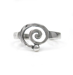 Sterling Silver Swirl Circle Spiral Adjustable Toe Ring