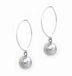 Sterling Silver Balls on Elliptical Hooks "Jayden" Earrings