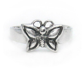 Sterling Silver Flying Butterfly Adjustable Toe Ring