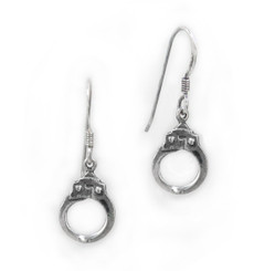 Sterling Silver Locked Handcuff Earrings