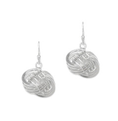 Sterling Silver Trinity Coil Knot Drop Earrings