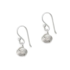 Sterling Silver Love Knot Drop Earrings