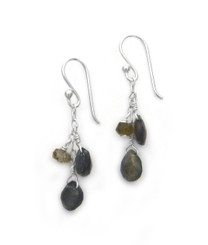 Sterling Silver Briolette Cascade Drop Earrings, Labradorite