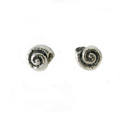 Sterling Silver Scroll Shell Stud Post Earrings