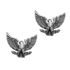 Sterling Silver Eagle Presidential Crest Stud Post Earrings