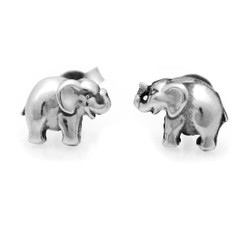 Sterling Silver Elephant Post Earrings