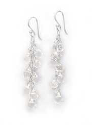 Sterling Silver Regen Teardrop Crystals Cascade Drop Earrings, Clear