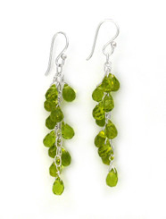 Sterling Silver Regen Teardrop Crystals Cascade Drop Earrings, Spring Green