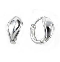 Sterling Silver Leaf Huggie Hoop Earrings