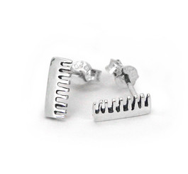Sterling Silver Comb Stud Post Earrings